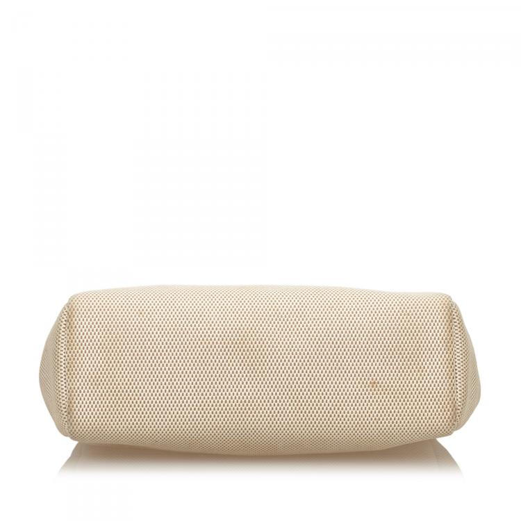 Pre Owned Hermes Bicolor Canvas/Leather 2-in-1 Herbag MM Bag