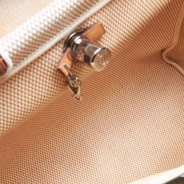 Pre Owned Hermes Bicolor Canvas/Leather 2-in-1 Herbag MM Bag