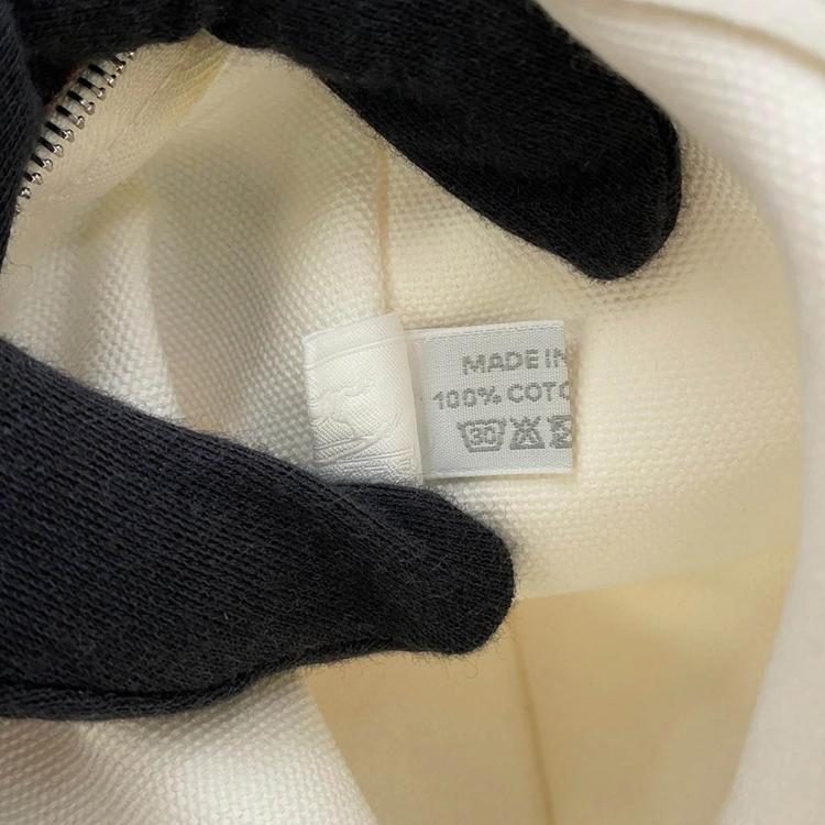 Pre Owned Hermes Adada Mother'S Bag Bougainvillier/White/Gray Canvas