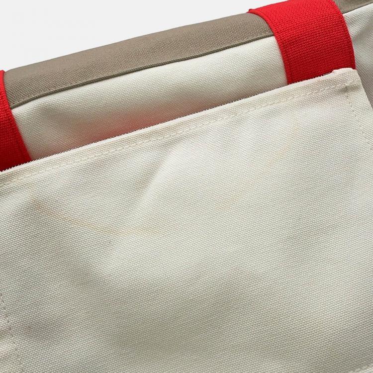 Pre Owned Hermes Adada Mother'S Bag Bougainvillier/White/Gray Canvas