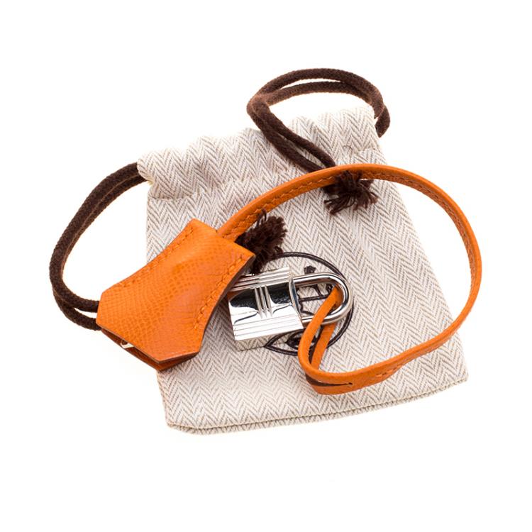 Pre Owned Hermes Orange Epsom Leather Palladium Hardware Kelly Sellier 32 Bag