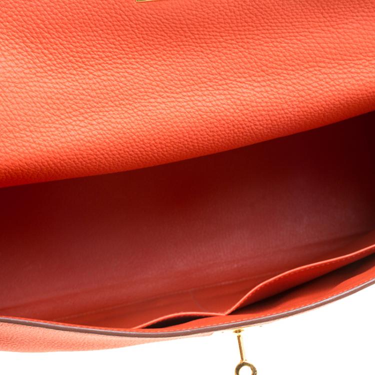 Pre Owned Hermes Capucine Togo Leather Gold Hardware Kelly Retourne 35 Bag
