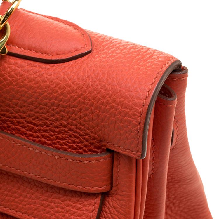 Pre Owned Hermes Capucine Togo Leather Gold Hardware Kelly Retourne 35 Bag