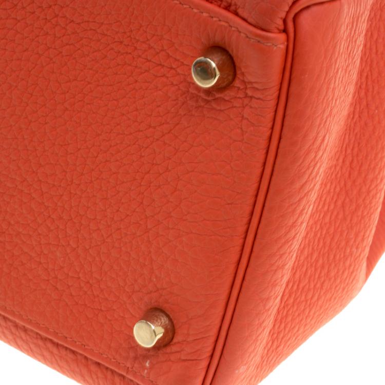 Pre Owned Hermes Capucine Togo Leather Gold Hardware Kelly Retourne 35 Bag
