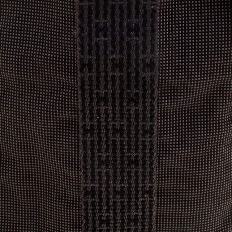 Pre Owned Hermes Herline Black Canvas Cross-body Pouch Pochette