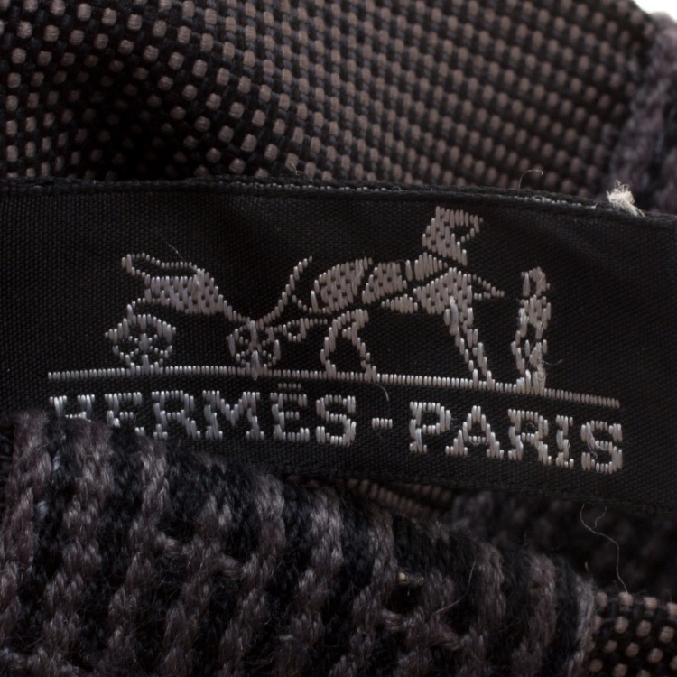 Pre Owned Hermes Herline Black Canvas Cross-body Pouch Pochette