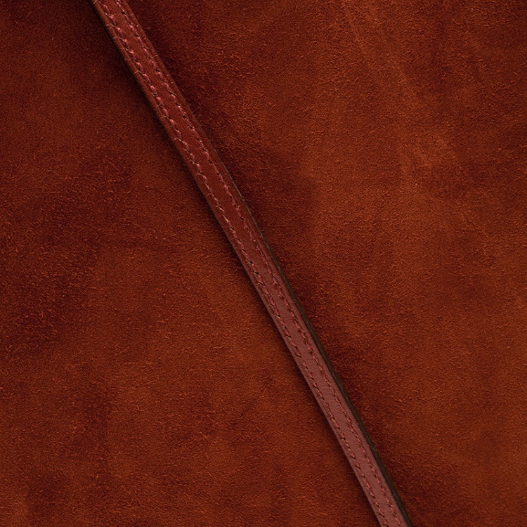 Pre Owned Hermes Dark Orange Suede Onimaitou Pochette PM Bag