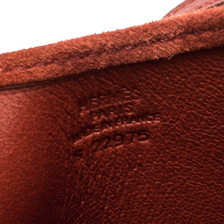 Pre Owned Hermes Dark Orange Suede Onimaitou Pochette PM Bag