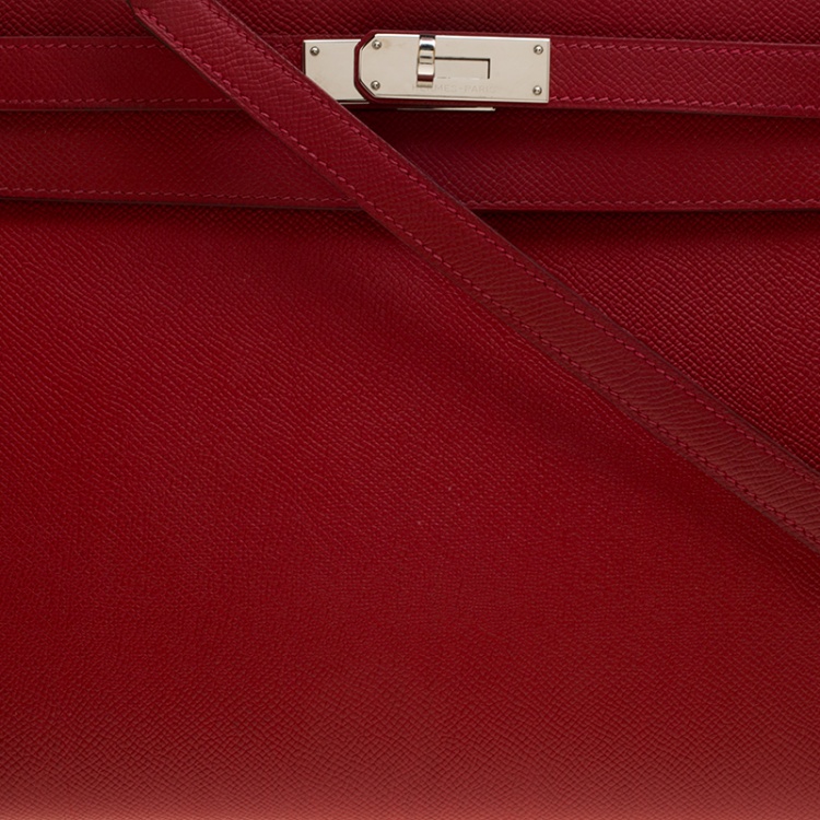 مملوكة مسبقًا Hermes Rouge Garance Epsom Leather Palladium Hardware Kelly Sellier 32 Bag