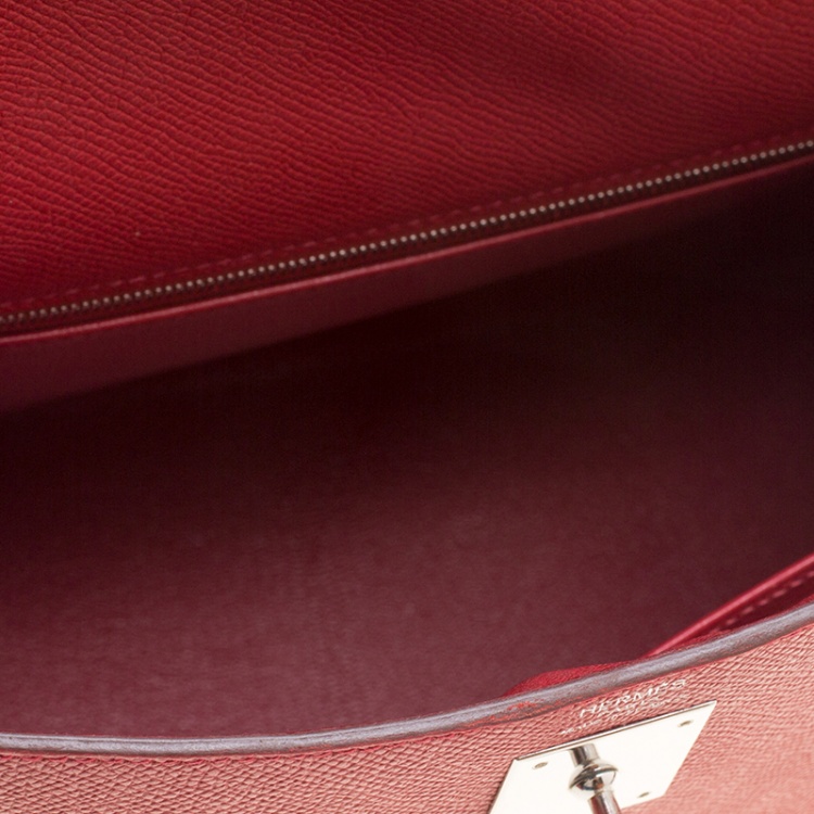 مملوكة مسبقًا Hermes Rouge Garance Epsom Leather Palladium Hardware Kelly Sellier 32 Bag