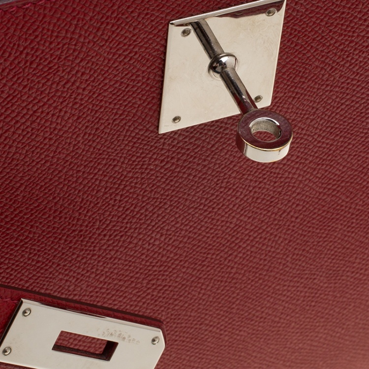 مملوكة مسبقًا Hermes Rouge Garance Epsom Leather Palladium Hardware Kelly Sellier 32 Bag