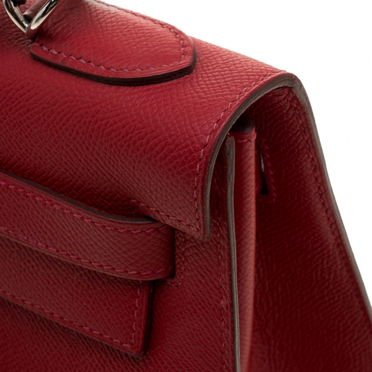 مملوكة مسبقًا Hermes Rouge Garance Epsom Leather Palladium Hardware Kelly Sellier 32 Bag