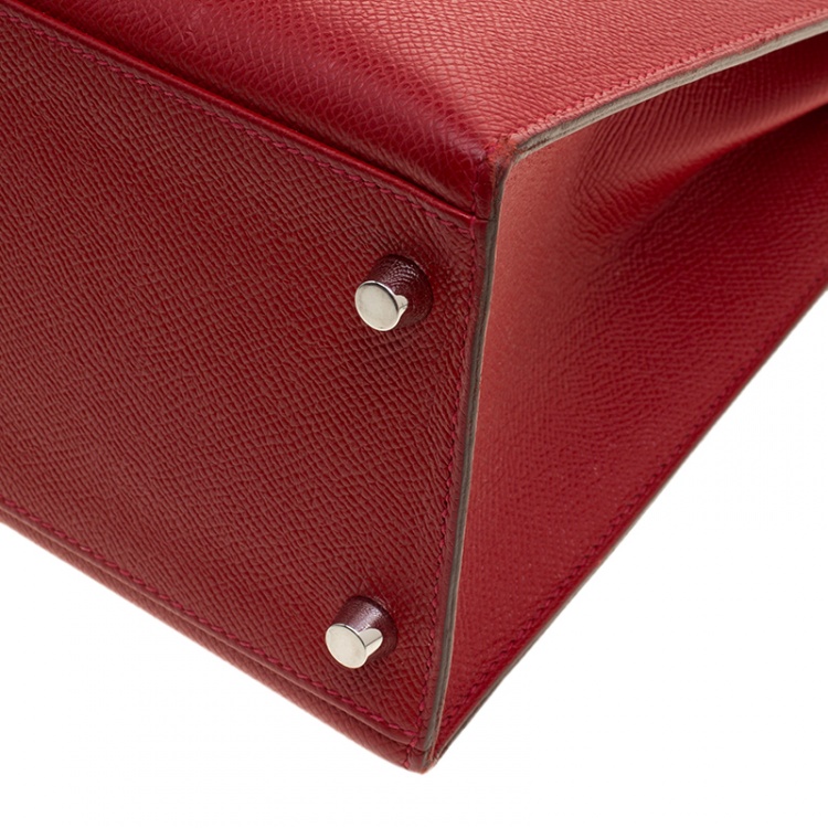 مملوكة مسبقًا Hermes Rouge Garance Epsom Leather Palladium Hardware Kelly Sellier 32 Bag