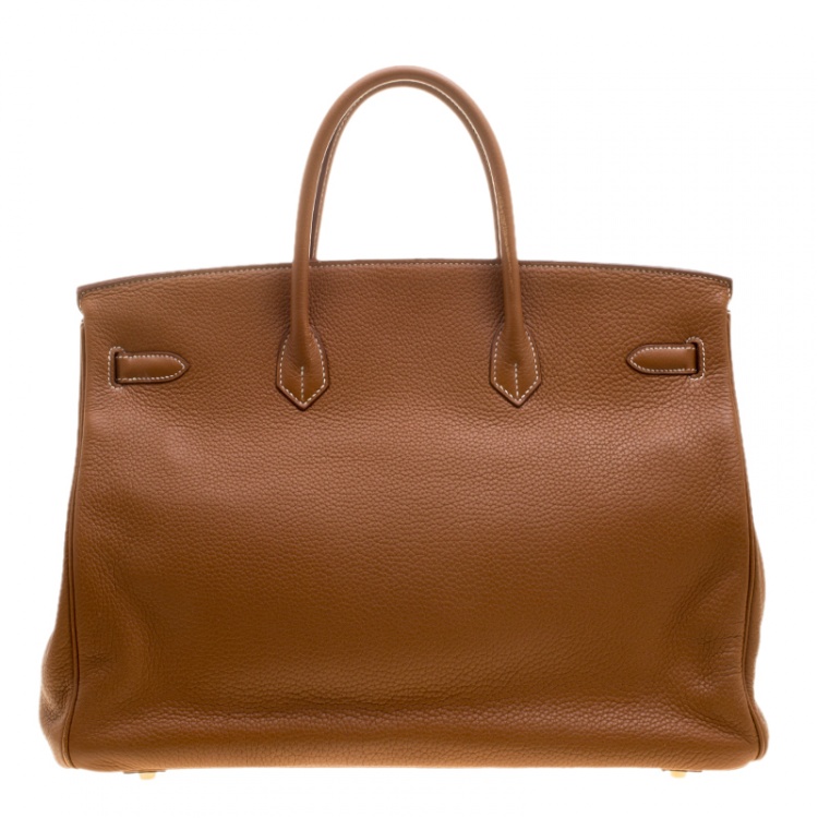 Pre Owned Hermes Gold Togo Leather Gold Hardware Birkin 40 Bag