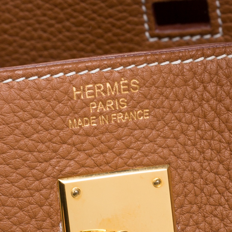 Pre Owned Hermes Gold Togo Leather Gold Hardware Birkin 40 Bag