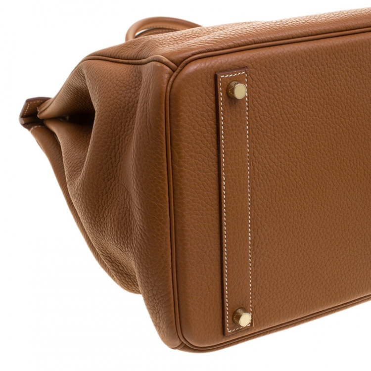 Pre Owned Hermes Gold Togo Leather Gold Hardware Birkin 40 Bag