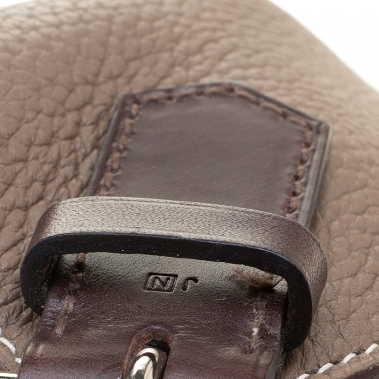 Pre Owned Hermes Etoupe Clemence Leather Palladium Hardware Marwari GM Bag