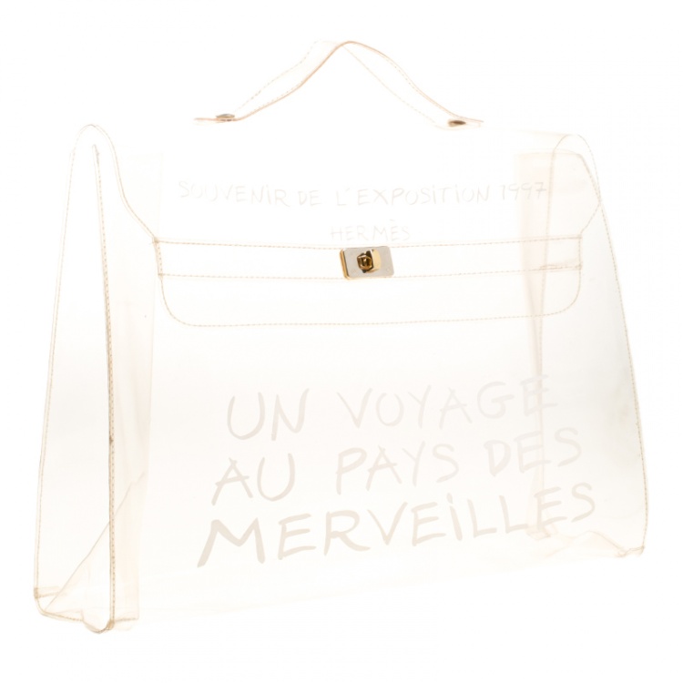 Pre Owned Hermes Clear Vinyl Souvenir Kelly Bag