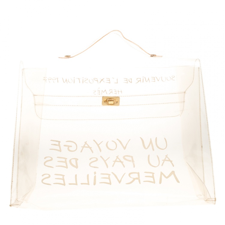 Pre Owned Hermes Clear Vinyl Souvenir Kelly Bag