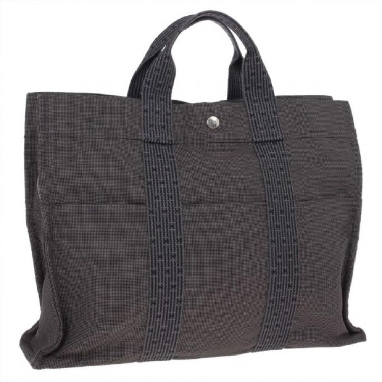 grey canvas tote bag