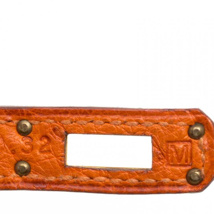 Pre Owned Hermes Capucine Ostrich Gold Hardware Kelly Pochette