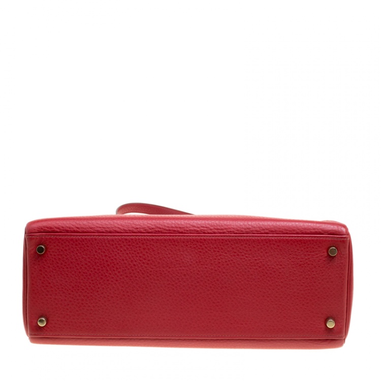 مملوكة مسبقًا Hermes Rouge Garance Togo Leather Gold Hardware Kelly Retourne 35 Bag