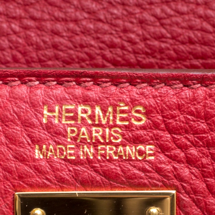 مملوكة مسبقًا Hermes Rouge Garance Togo Leather Gold Hardware Kelly Retourne 35 Bag