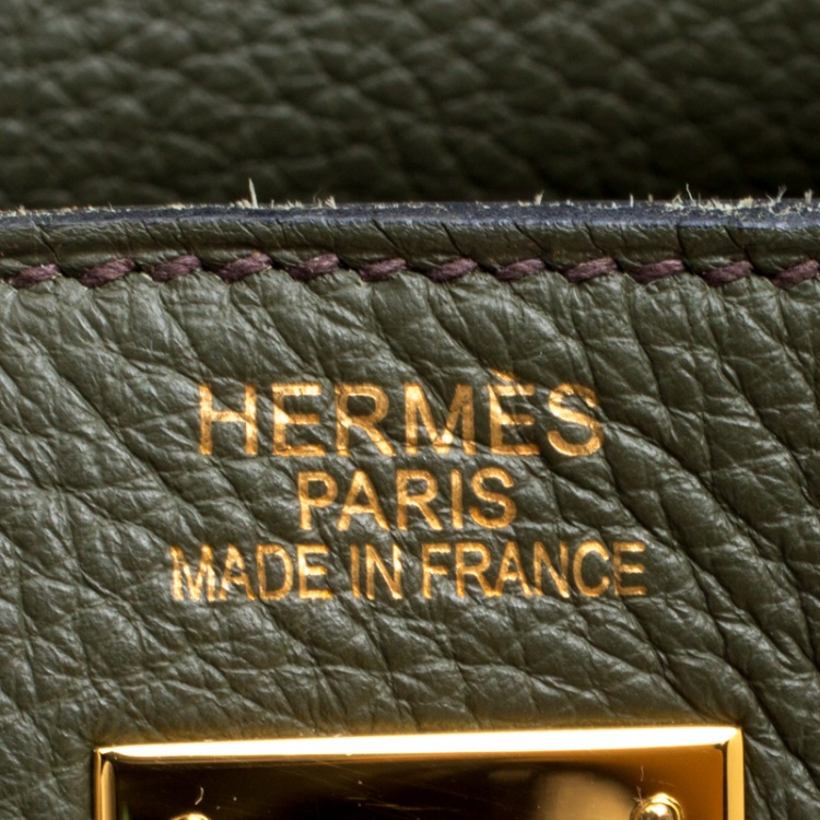 Pre Owned Hermes Olive Green Togo Leather Gold Hardware Kelly Retourne 35 Bag