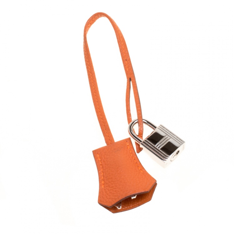 Pre Owned Hermes Orange Togo Leather Palladium Hardware Kelly Retourne 35 Bag