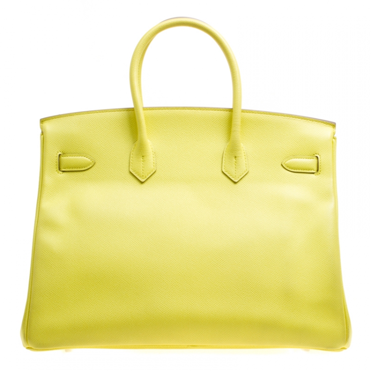 Pre Owned Hermes Soufre Epsom Leather Palladium Hardware Birkin 35 Bag