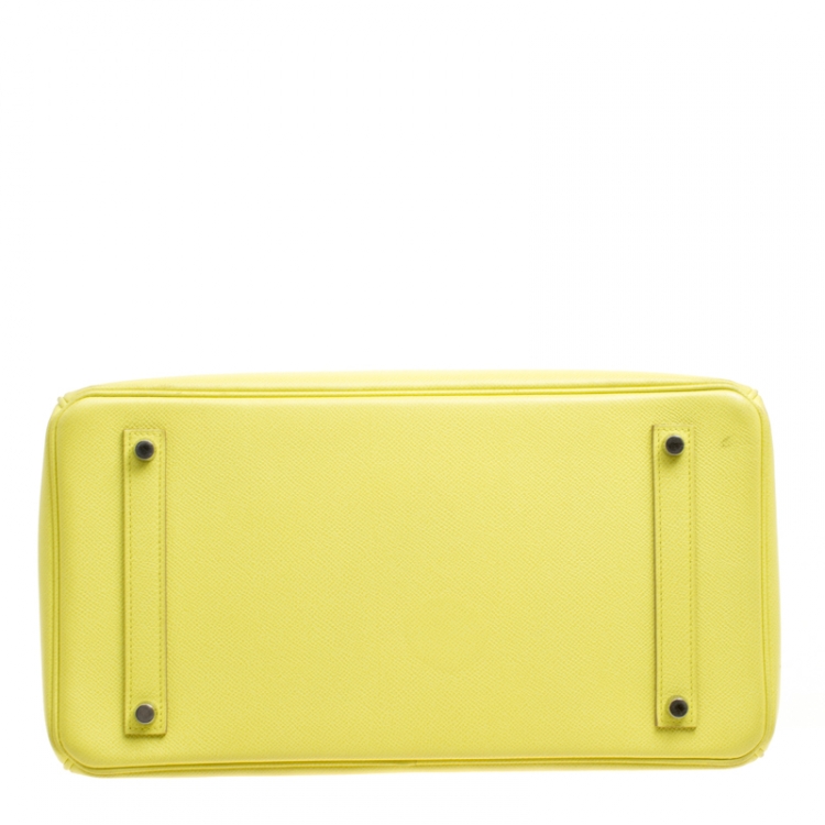 Pre Owned Hermes Soufre Epsom Leather Palladium Hardware Birkin 35 Bag