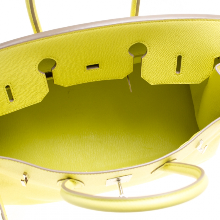 Pre Owned Hermes Soufre Epsom Leather Palladium Hardware Birkin 35 Bag