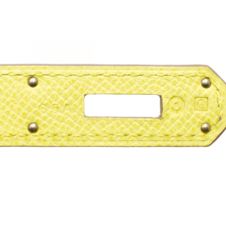 Pre Owned Hermes Soufre Epsom Leather Palladium Hardware Birkin 35 Bag