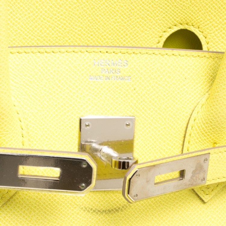 Pre Owned Hermes Soufre Epsom Leather Palladium Hardware Birkin 35 Bag