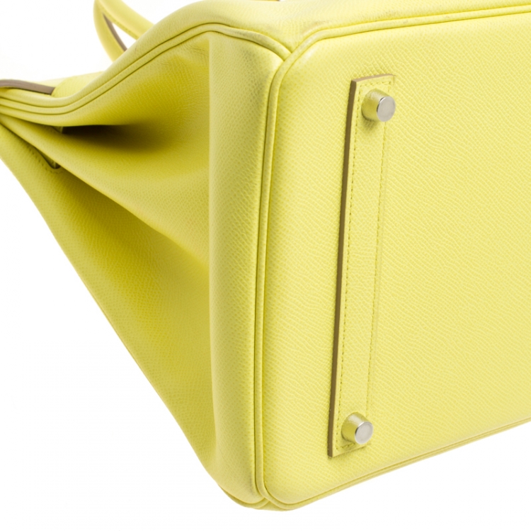 Pre Owned Hermes Soufre Epsom Leather Palladium Hardware Birkin 35 Bag