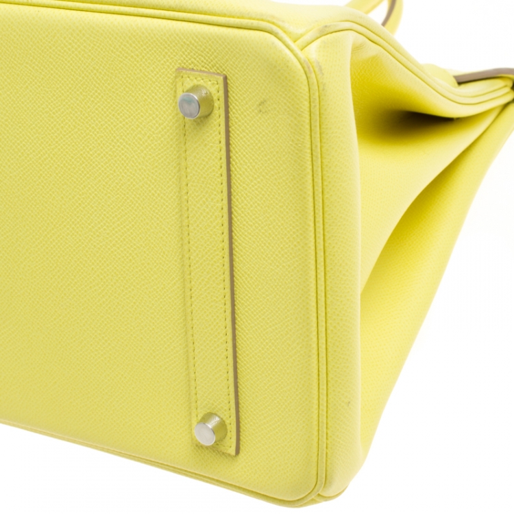 Pre Owned Hermes Soufre Epsom Leather Palladium Hardware Birkin 35 Bag