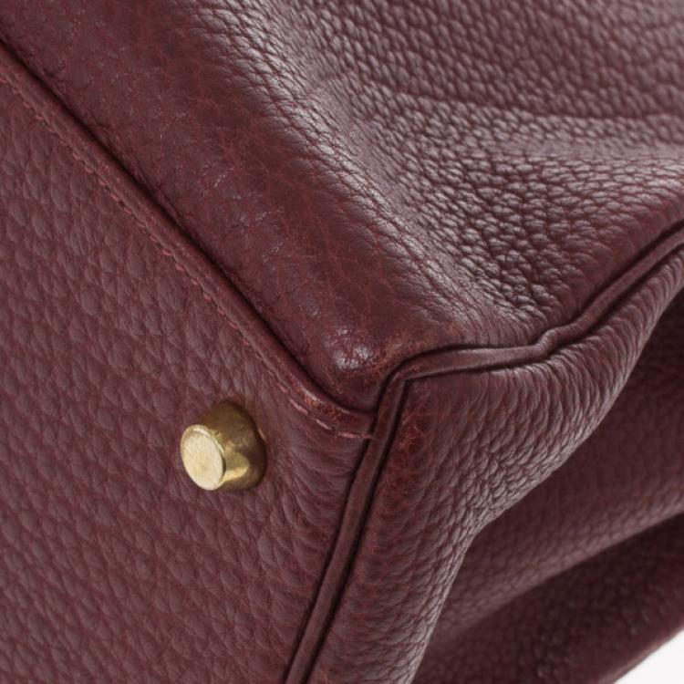 Pre Owned Hermes Prune Negonda Calfskin Kelly 35