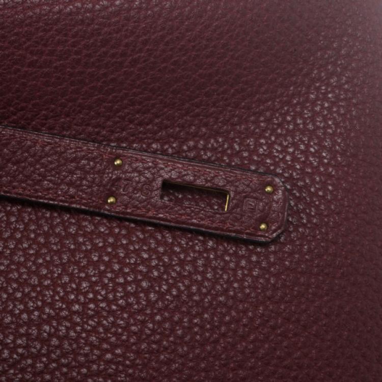 Pre Owned Hermes Prune Negonda Calfskin Kelly 35