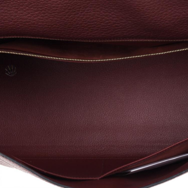 Pre Owned Hermes Prune Negonda Calfskin Kelly 35