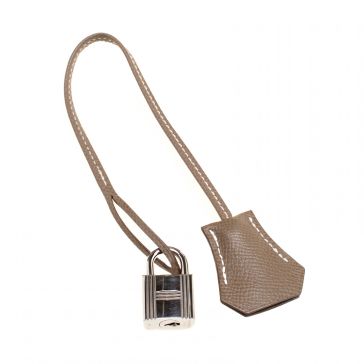 Pre Owned Hermes Taupe Epsom Leather Palladium Hardware Birkin 35 Bag