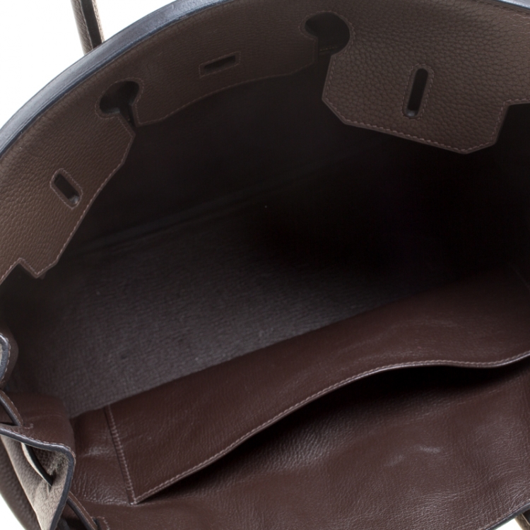 Pre Owned Hermes Cacao Togo Leather Gold Hardware Birkin 35 Bag