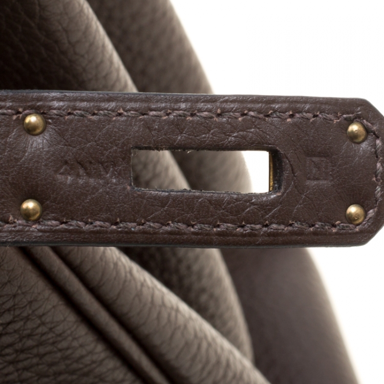 Pre Owned Hermes Cacao Togo Leather Gold Hardware Birkin 35 Bag