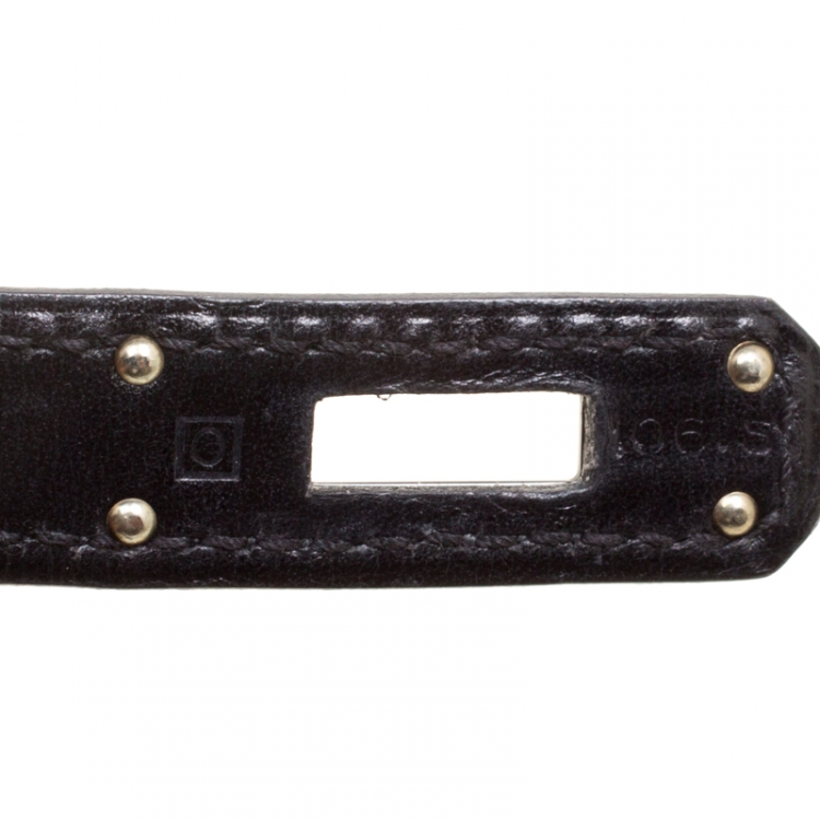 Pre Owned Hermes Black Swift Leather Limited Edition SO Black Kelly Cut Clutch