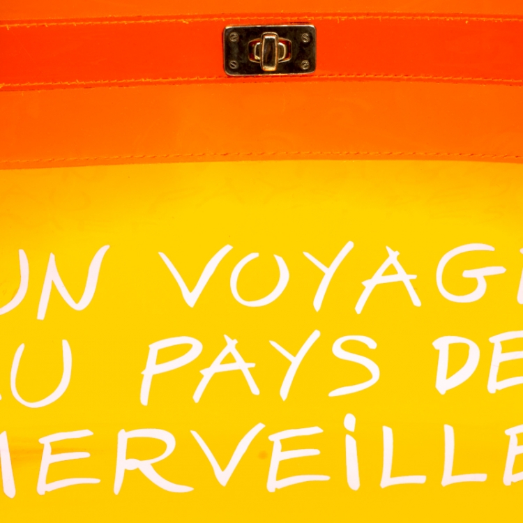 Pre Owned Hermes Orange Clear Vinyl Souvenir Kelly Bag