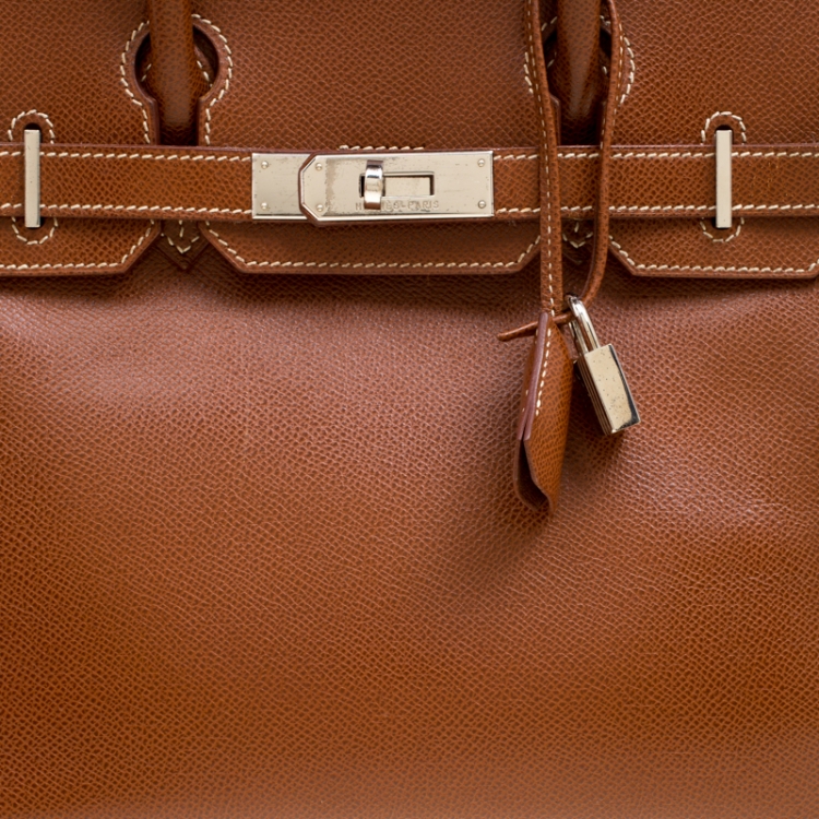 Pre Owned Hermes Havane Courchevel Leather Palladium Hardware Birkin 30 Bag