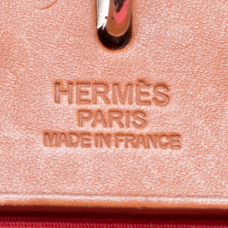 Pre Owned Hermes Bougainvillea/Brown Canvas and Leather Herbag Zip 31 Bag