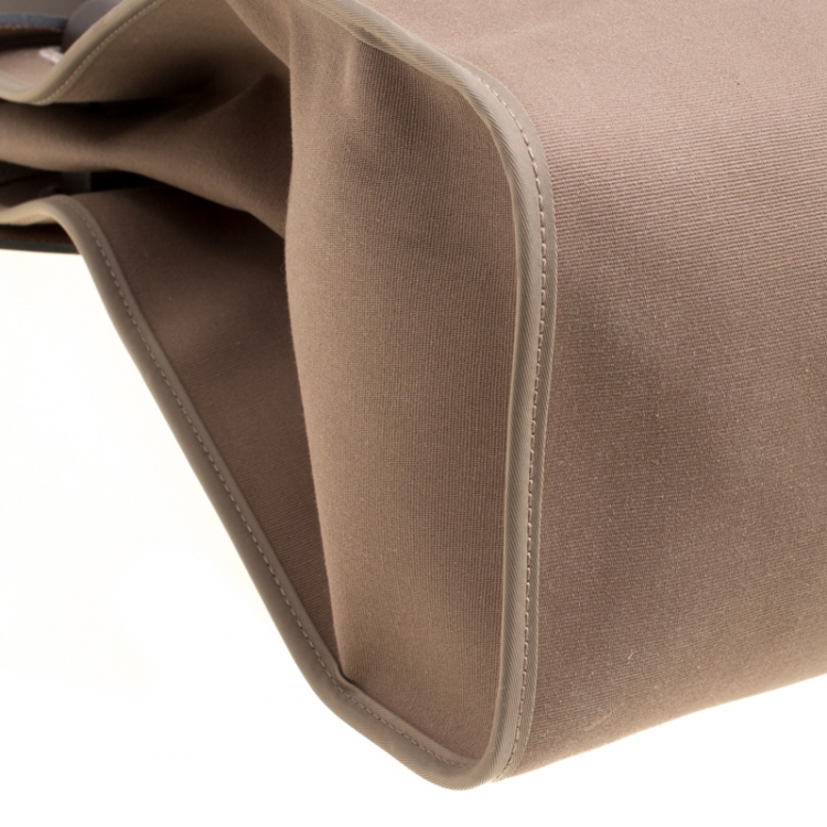 Pre Owned Hermes Taupe Canvas and Leather Herbag Zip 39 Bag