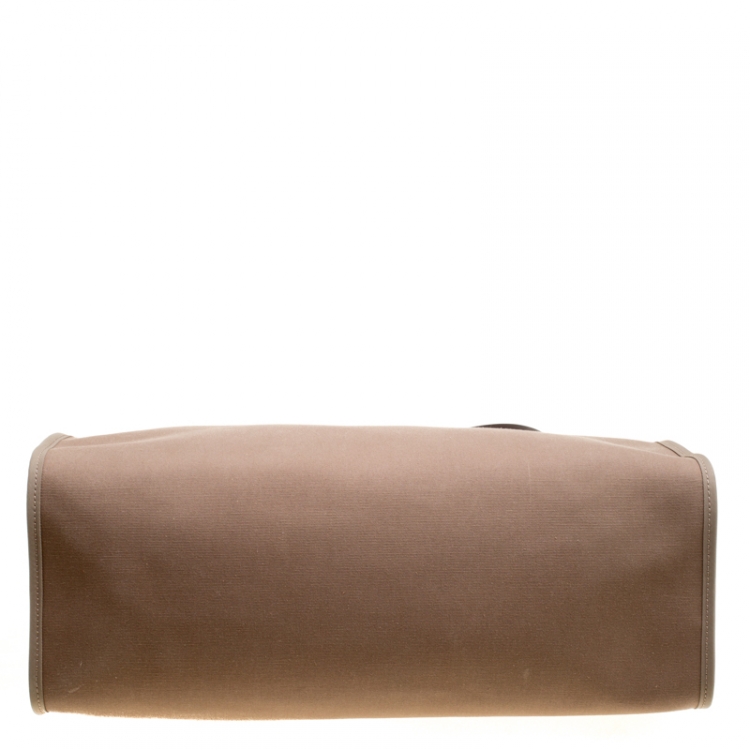 Pre Owned Hermes Taupe Canvas and Leather Herbag Zip 39 Bag