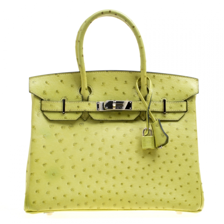 Hermes Olive Green Ostrich Palladium Hardware Birkin 30 Bag Hermes | The  Luxury Closet