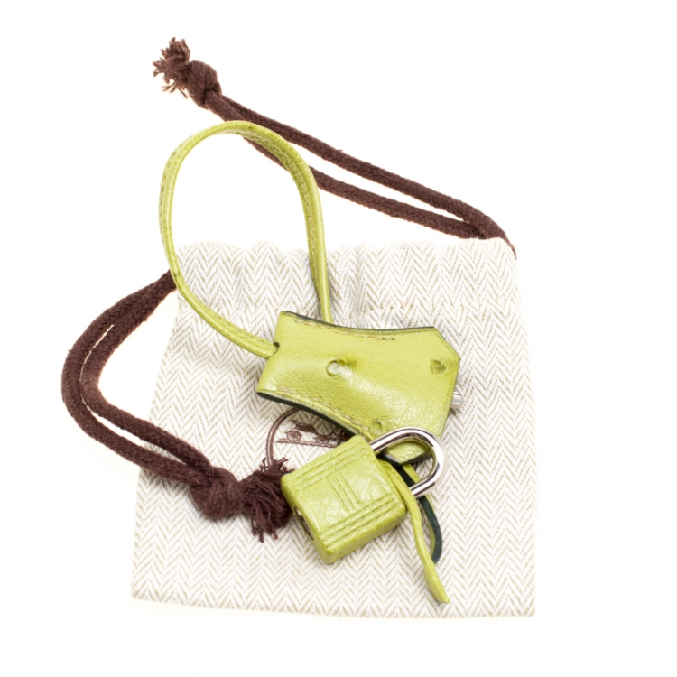 Pre Owned Hermes Olive Green Ostrich Palladium Hardware Birkin 30 Bag